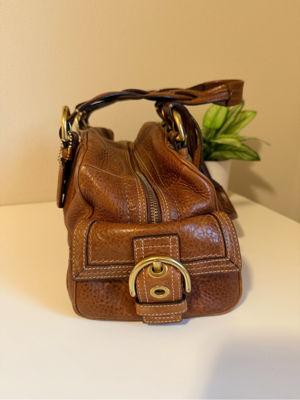 Coach Mia Braided Leather Satchel #10048 Y2K - Picture 4 of 14